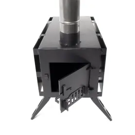 Печь дровяная Light большая, сталь 1 мм (с экранами и угловыми трубами), СЛЕДОПЫТ