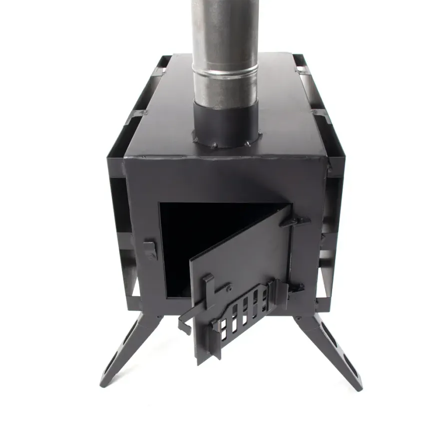 Печь дровяная Light большая, сталь 1 мм (с экранами и угловыми трубами), СЛЕДОПЫТ