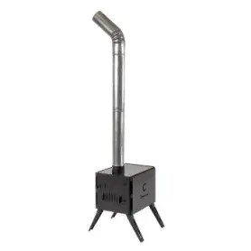 Печь дровяная Light малая, сталь 1 мм (с экранами и угловыми трубами), СЛЕДОПЫТ