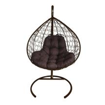 Кресло подвесное XL коричневое (коричневая подушка)