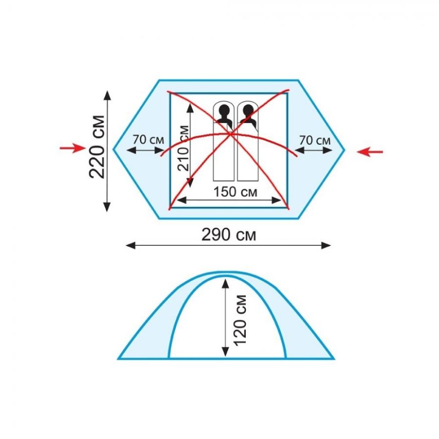Палатка Tramp Peak 2 v2, зеленый