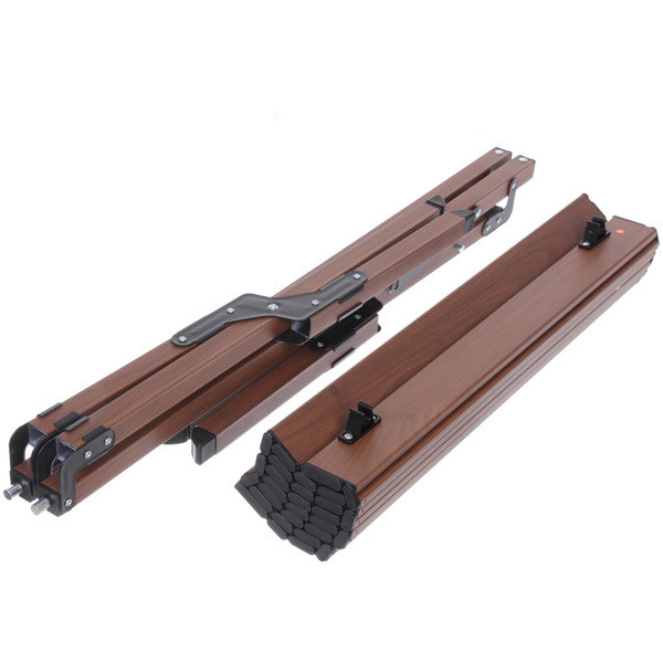 Стол кемпинговый складной 86*58*44 см, цвет: темное дерево, каркас алюминий