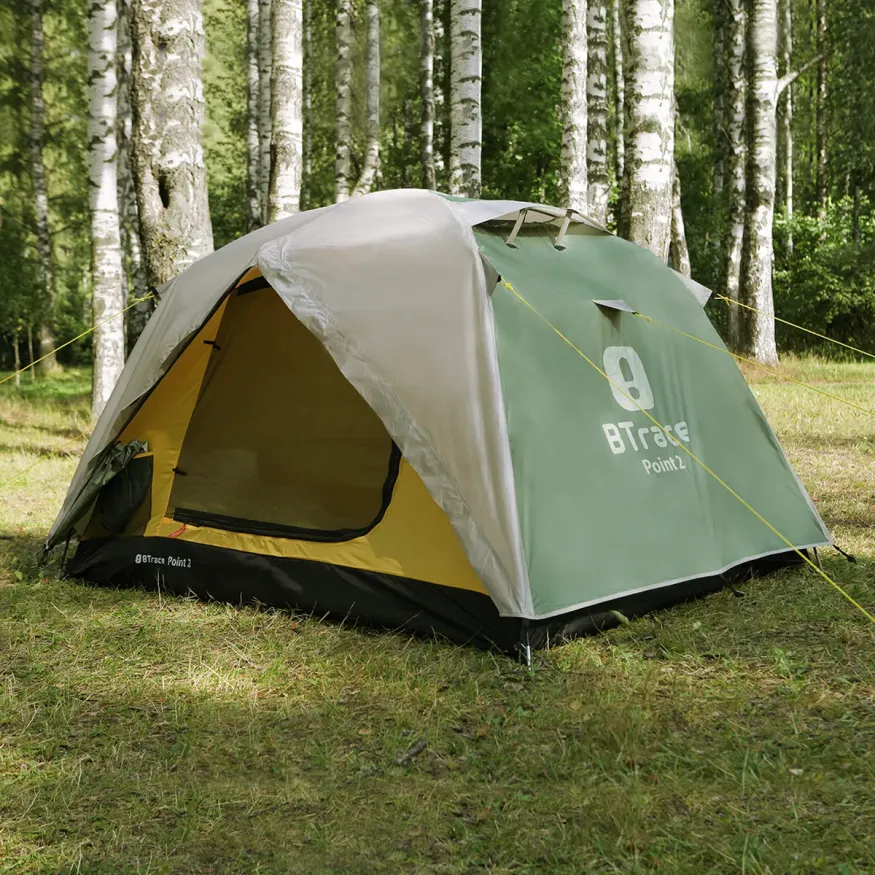 Палатка Point 2+ зеленый/бежевый, Btrace