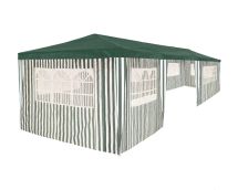 Тент садовый из полиэтилена 9x3x2,5 (8 стенок с окошками)